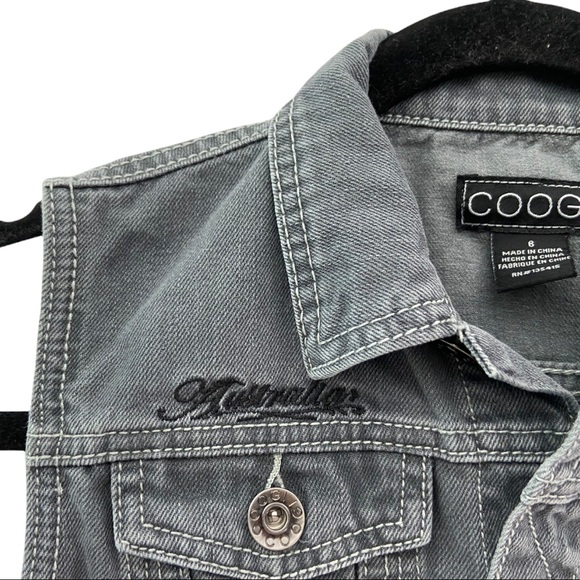 Kids Coogi Gray Denim Button Up Sleeveless Vest - Picture 4 of 11